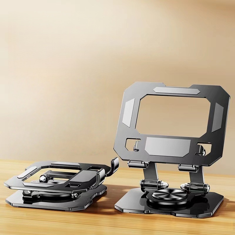 Best Tablet Accessories - All-Metal Foldable 360° Rotatable Desktop Stand